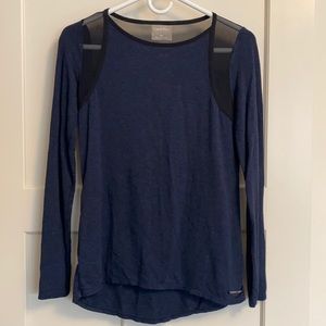 Navy black long sleeve work out/casual top
